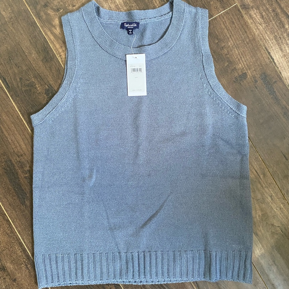 Splendid Blue Sleeveless Knit Top